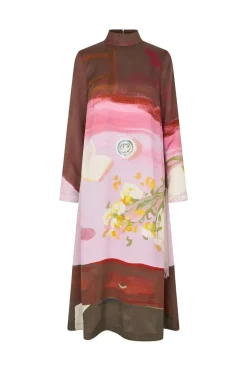 Stine Goya 2263 Dry Viscose, Long Sleeve Midi Dresssg-ps26-d017-2263p< Kjoler