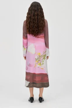 Stine Goya 2263 Dry Viscose, Long Sleeve Midi Dresssg-ps26-d017-2263p< Kjoler