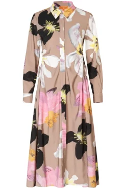 2070 Light Fluid Ecovero, Waist Gather Shirt Midi Dresssg-pf25-d146-2070*Stine Goya Hot