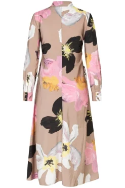 2070 Light Fluid Ecovero, Waist Gather Shirt Midi Dresssg-pf25-d146-2070*Stine Goya Hot