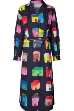 Stine Goya 2340 Midweight Cotton, Long Sleeve Workwear Midi Dresssg-aw25-d172-2340< Kjoler|Ammevenligt Tøj