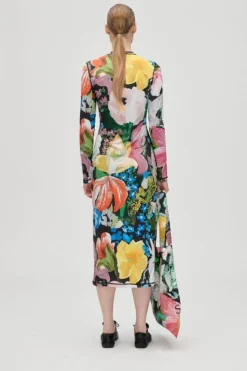 Stine Goya 2244 Stocking Jersey, Pullover Long Sleeve Midi Dresssg-aw25-d074-2244< Kjoler