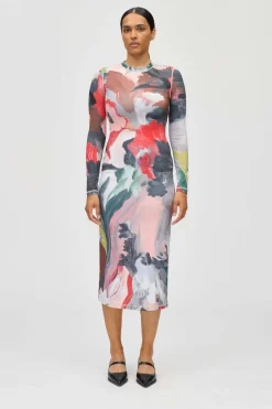 2244 Stocking Jersey, Pullover Long Sleeve Midi Dresssg-ps26-d074-2244*Stine Goya Sale