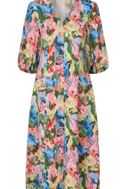 Stine Goya 2259 Structure Stretch, 3/4 Sleeve Midi Dresssg-ss25-d018-2259< Kjoler