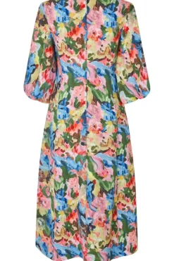 Stine Goya 2259 Structure Stretch, 3/4 Sleeve Midi Dresssg-ss25-d018-2259< Kjoler