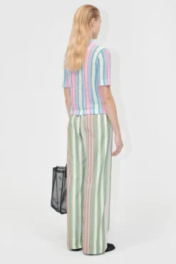 2100 Tricot Knit, Short Sleeve Crochet Polosg-pf25-k038-2100*Stine Goya Outlet