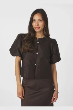 Neo Noir Aisa Brocade Blouse 166369< Bluser & Skjorter|Ammevenligt Tøj