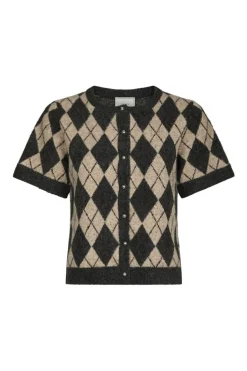 Allestar Check Knit Cardigan 165729*Neo Noir Hot