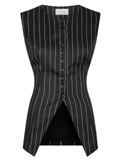 Alva Stripe Waistcoat 165673*Yellow Lane Outlet