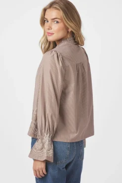 Amara Striped Emb Blouse 166705*Neo Noir Best