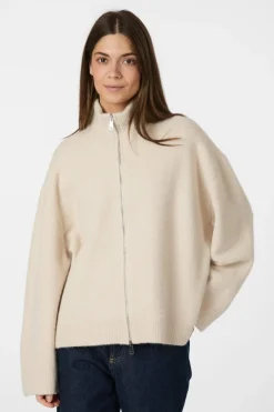 Neo Noir Asley Zip Knit Cardigan 164973< Cardigans|Ammevenligt Tøj