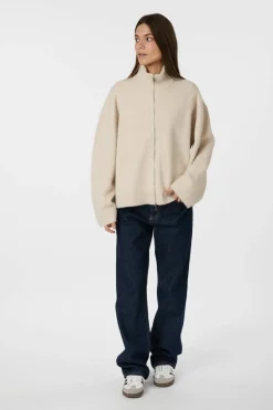 Neo Noir Asley Zip Knit Cardigan 164973< Cardigans|Ammevenligt Tøj