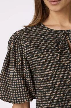 Auda Check Smock Dress 165419*Neo Noir Sale