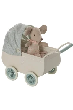 Maileg Barnevogn Med Baby Mus<Børn Bad, Leg & Interiør