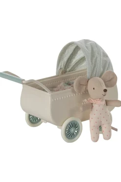 Maileg Barnevogn Med Baby Mus<Børn Bad, Leg & Interiør