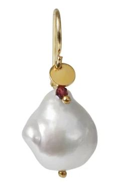 Stine A Baroque Pearl Earring With Gemstone< Øreringe