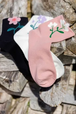 Black Colour Bcdeena Flower Sock 4365< Strømper & Strømpebukser