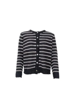 Bcdell Striped Knit Cardigan 1197*Black Colour Outlet