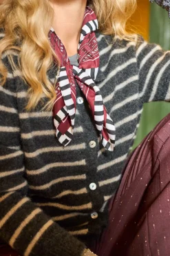 Bcdell Striped Knit Cardigan 1197*Black Colour Outlet