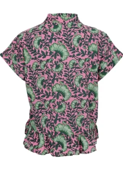 Black Colour Bcflora Ruffle S/S Blouse 39809< Bluser & Skjorter