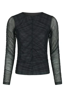 Neo Noir Bea Check Mesh Blouse 167294< Sæt 🛍️|Bluser & Skjorter