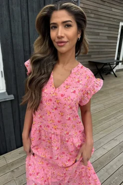 Continue Bea Long Flowerprint 14891< Kjoler