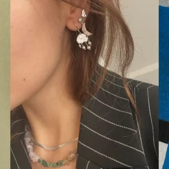 Stine A Big Dot Bella Moon With Blue Lagune Stone< Øreringe