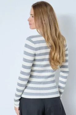 Co´Couture Bonnycc Stripe L/S Polo Knit 42009< Bluser & Skjorter