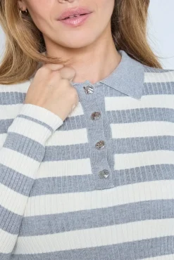 Co´Couture Bonnycc Stripe L/S Polo Knit 42009< Bluser & Skjorter