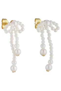 Plissé Copenhagen Bow Pearl Earring< Øreringe