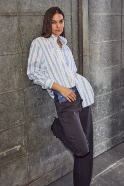 Haute L'Amitié Button Down Stripe Shirt HL10257< Bluser & Skjorter|Ammevenligt Tøj