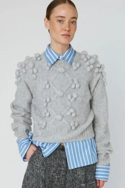 Stella Nova Cable Knit With Bobblestw54-3294< Strik|Bluser & Skjorter