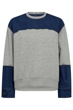 Co´Couture Candizcc Denim Mix Sweat 37044< Sweatsæt & Comfy Wear|Bluser & Skjorter