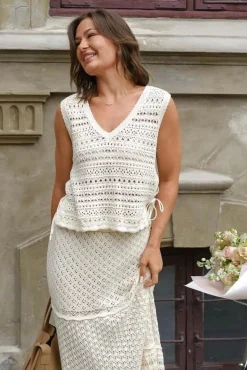 Catana Crochet Knit Top 165990*Neo Noir Best