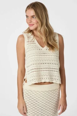 Catana Crochet Knit Top 165990*Neo Noir Best