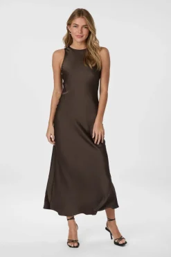 Celinie Heavy Sateen Dress 165621*Neo Noir