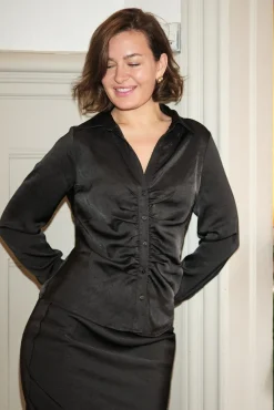 Christy Heavy Sateen Bedaz Shirt 166892*Neo Noir Discount