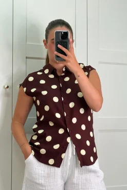 A-bee Cleo Polka Dot Blouse< Bluser & Skjorter|Ammevenligt Tøj