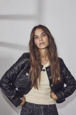 Cocktail Leather Jacket HL10008*Haute L'Amitié Hot