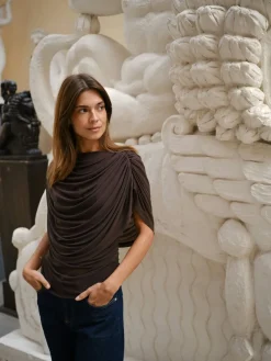 Neo Noir Cottuna Drapy Mesh Top 167205< T-Shirts & Toppe