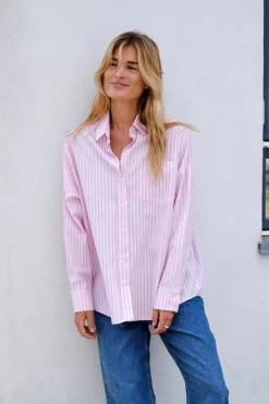 Dalma Soft Stripe Stone Shirt 166553*Neo Noir Best