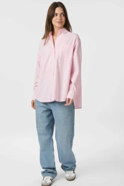 Dalma Soft Stripe Stone Shirt 166553*Neo Noir Best