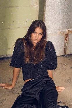 Dazzy Crease Sequin Top HL10379*Haute L'Amitié Hot