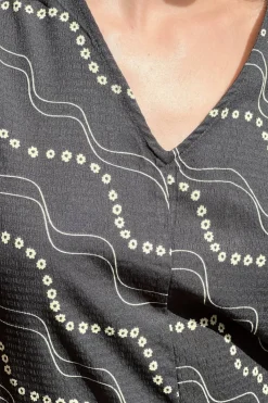 Delfina Flower Stripe Dress*Neo Noir New