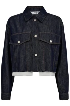 Haute L'Amitié Denim Cargo Crop Shirt HL10318< Sæt 🛍️|Bluser & Skjorter