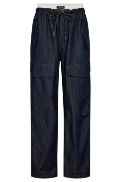 Denim Cargo Pull On Trouser HL10317*Haute L'Amitié Discount