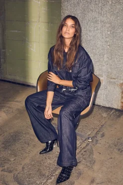 Denim Cargo Pull On Trouser HL10317*Haute L'Amitié Discount