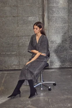 Denim Hem Dress Black HL10357*Haute L'Amitié Hot