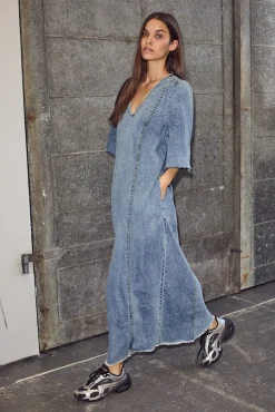 Denim Hem Dress HL10226*Haute L'Amitié Outlet