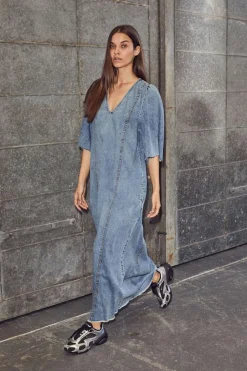 Denim Hem Dress HL10226*Haute L'Amitié Outlet